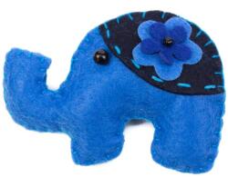 Pami Accessories Brosa dama handmade elefant cu foare, 7, 5x5 cm, bleu