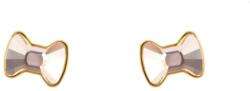 Pami Accessories Cercei dama cristal Swarovski fundita, placati cu aur, 1.2 x 0.9 cm, Auriu/Roz