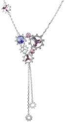 Pami Accessories Colier Sprokets cu cristale Swarovski, placat cu aur alb, 70 + 5 cm, CLC-150, Mov