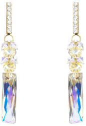 Pami Accessories Cercei dama cu cristale Swarovski si strasuri, placati cu aur, 6 x 0.8 cm, Auriu