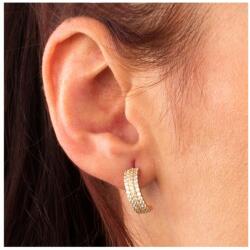 Pami Accessories Cercei dama placati cu aur, cu cristale zirconiu, 1.5x0.5 cm