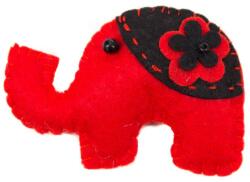Pami Accessories Brosa dama handmade elefant cu foare, 7, 5x5 cm, rosu