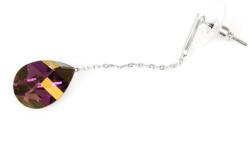 Pami Accessories Cercei dama cu cristal Swarovski lacrima, 5x1 cm, CCC-80, Mov
