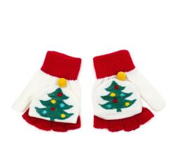 Pami Accessories Manusi tricotate pentru copii Pami Christmas Tree Alb, 3-8 ani