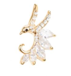 Pami Accessories Brosa dama colibri cu cristale, auriu