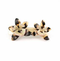 Pami Accessories Clama de par de dama cu doua flori, PAR-50, bej