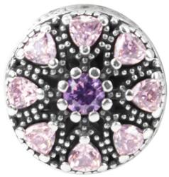 Pami Accessories Talisman floare orientala Argint S925 cu cristale zirconiu roz/mov