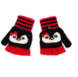 Pami Accessories Manusi tricotate pentru copii Pami Penguin Negru, 3-8 ani