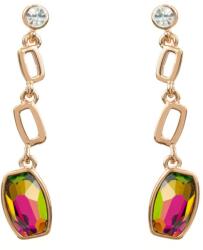 Pami Accessories Cercei dama cristal Swarovski oval, placati cu aur roz, 4.7 x 1 cm, Multicolor