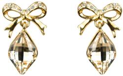 Pami Accessories Cercei dama fundita cu cristal Swarovski, placati cu aur, 2.5 x 1.4 cm, Auriu/Bej