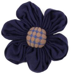 Pami Accessories Brosa dama handmade floare, 9x9 cm, bleumarin