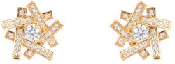 Pami Accessories Cercei dama cu cristal Swarovski si strasuri zirconiu, placati cu aur roz, 18x18 mm, CCC-70, Auriu roze