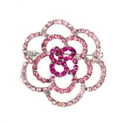Pami Accessories Brosa dama floare cu strasuri zirconiu, ciclam