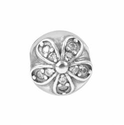 Pami Accessories Talisman floare Argint S925 cu cristale zirconiu, argintiu