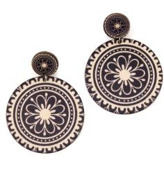 Pami Accessories Cercei din lemn Pami, JD1218-462-5, 8x6 cm