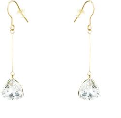 Pami Accessories Cercei dama cu cristal Swarovski triunghi, placati cu aur, 5x1.2 cm, CCC-90, Auriu