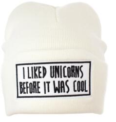 Pami Accessories Caciula pentru tineret tricotata I Liked Unicorns, alb