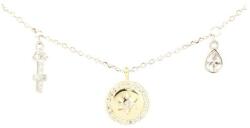 Pami Accessories Colier argint 925 rodiat Pami, cu pandantiv soare stilizat placat cu aur 14k , argintiu si auriu