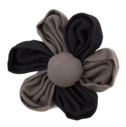 Pami Accessories Brosa dama handmade floare, 10x10 cm, negru/gri