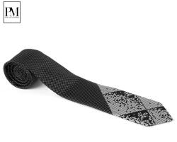 Pami Accessories Cravata barbati Pami cu picatele si carouri, B517-238E-6, Alb/Negru