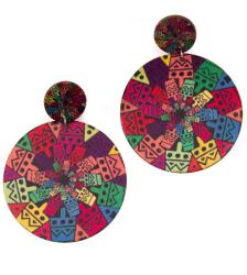 Pami Accessories Cercei din lemn Pami, JD1218-462-6, 8x6 cm