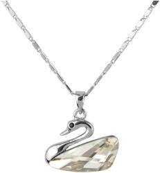 Pami Accessories Colier lebada cu cristal Swarovski, placat cu aur alb, 39 + 3 cm, CLC-80, Argintiu