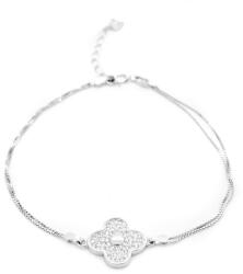 Pami Accessories Bratara tip lant cu ornament strasuri zirconiu trifoi cu patru foi Argint 925, BA-120