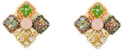 Pami Accessories Cercei handmade romb cu cristal Swarovski mat, CCF-50, multicolor