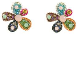Pami Accessories Cercei handmade floare cu cristale Swarovski si margele, CCF-50, multicolor