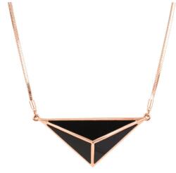 Pami Accessories Colier statement triunghi placat cu aur roz, CLC-60, 80 + 5 cm, Auriu roze