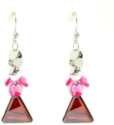 Pami Accessories Cercei placati cu rodiu, cu cristal Swarovski