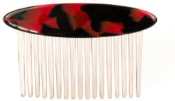  Pieptene de par oval, PAR-20, 6.8x2 cm, Negru/Rosu