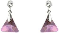 Pami Accessories Cercei dama cristal Swarovski triunghi, placati cu aur alb, 2x1.2 cm, CCC-60, Mov