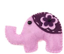 Pami Accessories Brosa dama handmade elefant cu foare, 7, 5x5 cm, lila