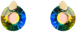 Pami Accessories Cercei dama cristal Swarovski rotund, placati cu aur, 14x12 mm, CCC-60, Multicolor