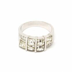 Pami Accessories Inel cu cristale Swarovski si strasuri zirconiu, argintiu