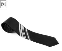 Pami Accessories Cravata barbati Pami cu dungi si textura, B517-238D-10, Negru