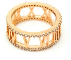 Pami Accessories Inel placat cu aur roz cifre romane, 18 mm, IC-70, Auriu roze