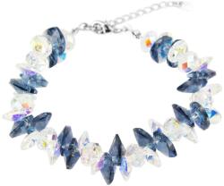 Pami Accessories Bratara de dama cu cristale Swarovski, BC-530, 16+4 cm, Albastru