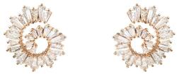 Pami Accessories Cercei dama spirala cu cristale zirconiu, placati cu aur roz, 1.8 x 1.7 cm, Auriu roze
