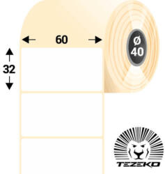 Tezeko 60 * 32 mm, műanyag etikett címke (1800 címke/tekercs) (M0600003200-001)