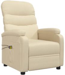 vidaXL Fotoliu de masaj rabatabil electric, crem, textil (3073703)