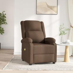 vidaXL Fotoliu de masaj rabatabil electric, maro, textil (3073733)