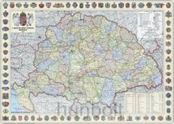 A Magyar Szent Korona országai 1914 (1: 360 000) 125x90 cm Ívben, fóliázva