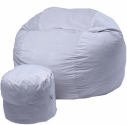 Pufrelax Комплект, Барбарон с табуретка за крака, 500л. Matusalem - Snowflake, Перящ се калъф, Подходящ за деца, Пълнеж с микс от мемори пяна и дунапрен, Гама Plush Honey