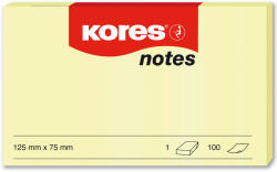 KORES Notes autoadeziv 75x125 mm, 100 file, KORES Pastel