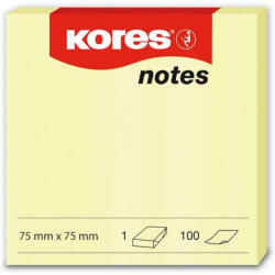 KORES Notes autoadeziv 75x75 mm, 100 file, KORES Pastel