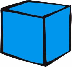 Óvodai címke, öntapadó matrica A/5 méretben 35+12 jel kocka kék