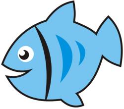 Óvodai címke, öntapadó matrica A/5 méretben 35+12 jel hal kék