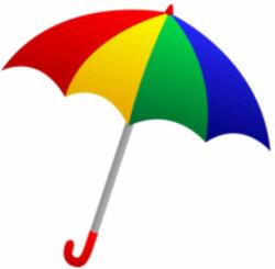 Óvodai címke, öntapadó matrica A/5 méretben 35+12 jel esernyő színes